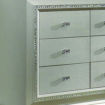 66" Champagne Solid Wood Nine Drawer Double Dresser