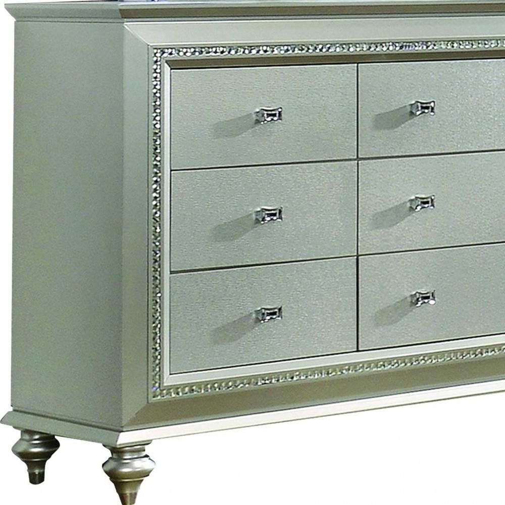 66" Champagne Solid Wood Nine Drawer Double Dresser