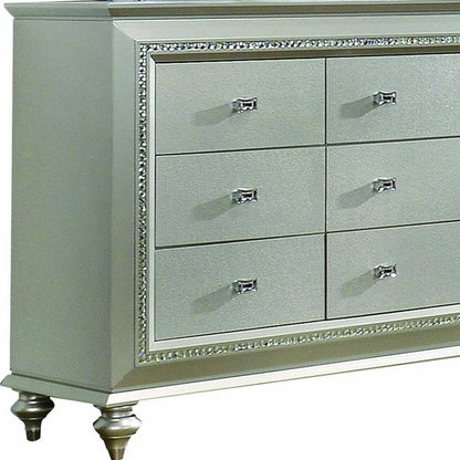 66" Champagne Solid Wood Nine Drawer Double Dresser