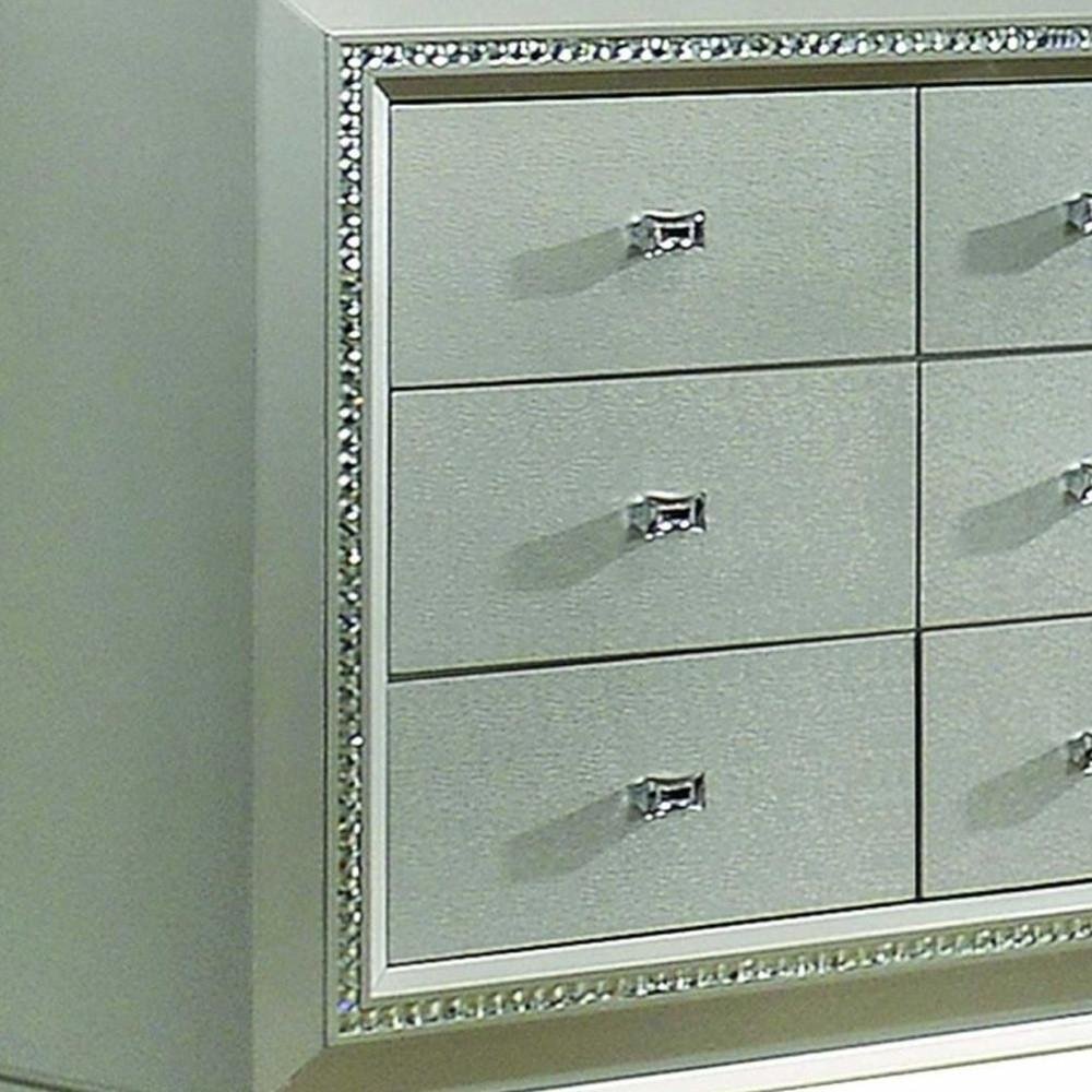66" Champagne Solid Wood Nine Drawer Double Dresser