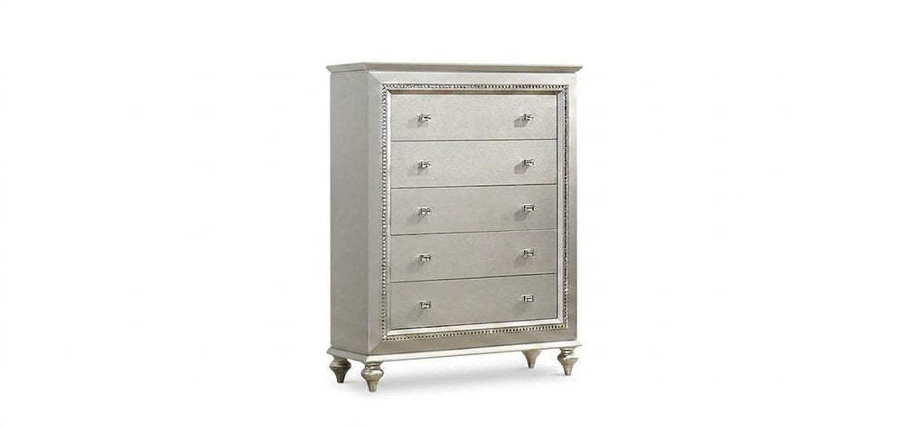 18" Champagne Wood Five Drawer Dresser