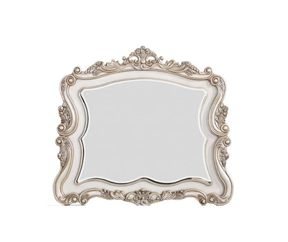 44" White Novelty Solid Wood Framed Dresser Mirror