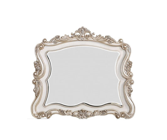 44" White Novelty Solid Wood Framed Dresser Mirror