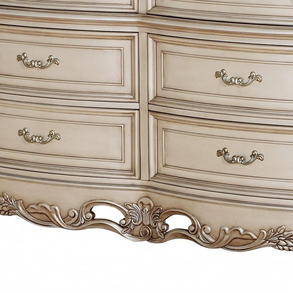 7200" Beige Solid Wood Six Drawer Double Dresser