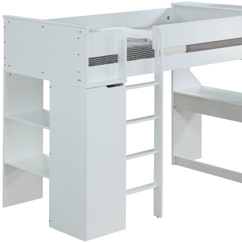 Wood Twin Loft Bed With No