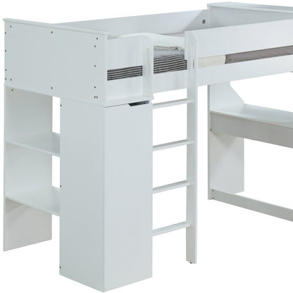 Wood Twin Loft Bed With No