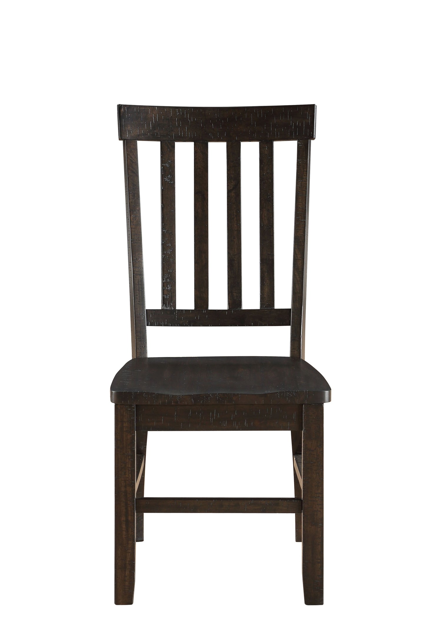 Set of Two Brown Wood Ladder Back Dining Side Chairs