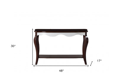 48" Brown Coffee Table With Shelf