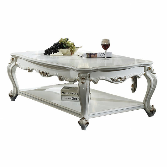 47" Platinum Solid Wood Free Form Coffee Table