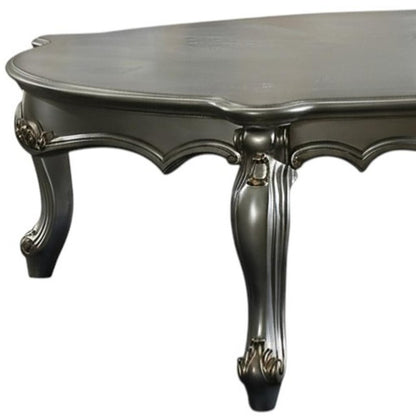36" White Resin And Wood Coffee Table With Shelf