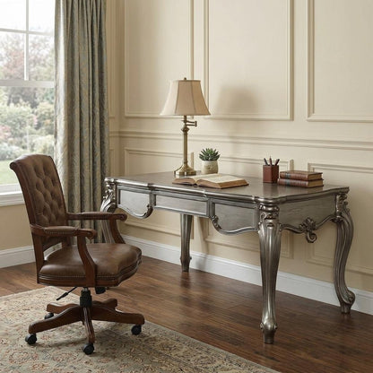 35" Silver Executive Desk