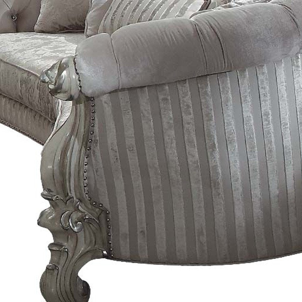 55" Brown Velvet Curved Sofa And Toss Pillows