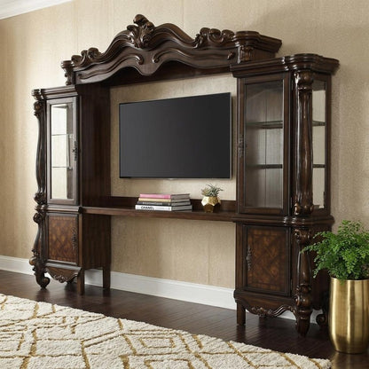 118" Dark Brown Solid Wood Floating Mount Entertainment Center