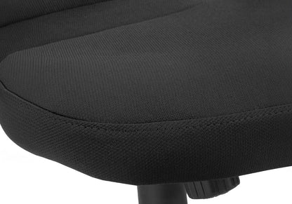 Black Fabric Seat Swivel Adjustable Task Chair Fabric Back Plastic Frame