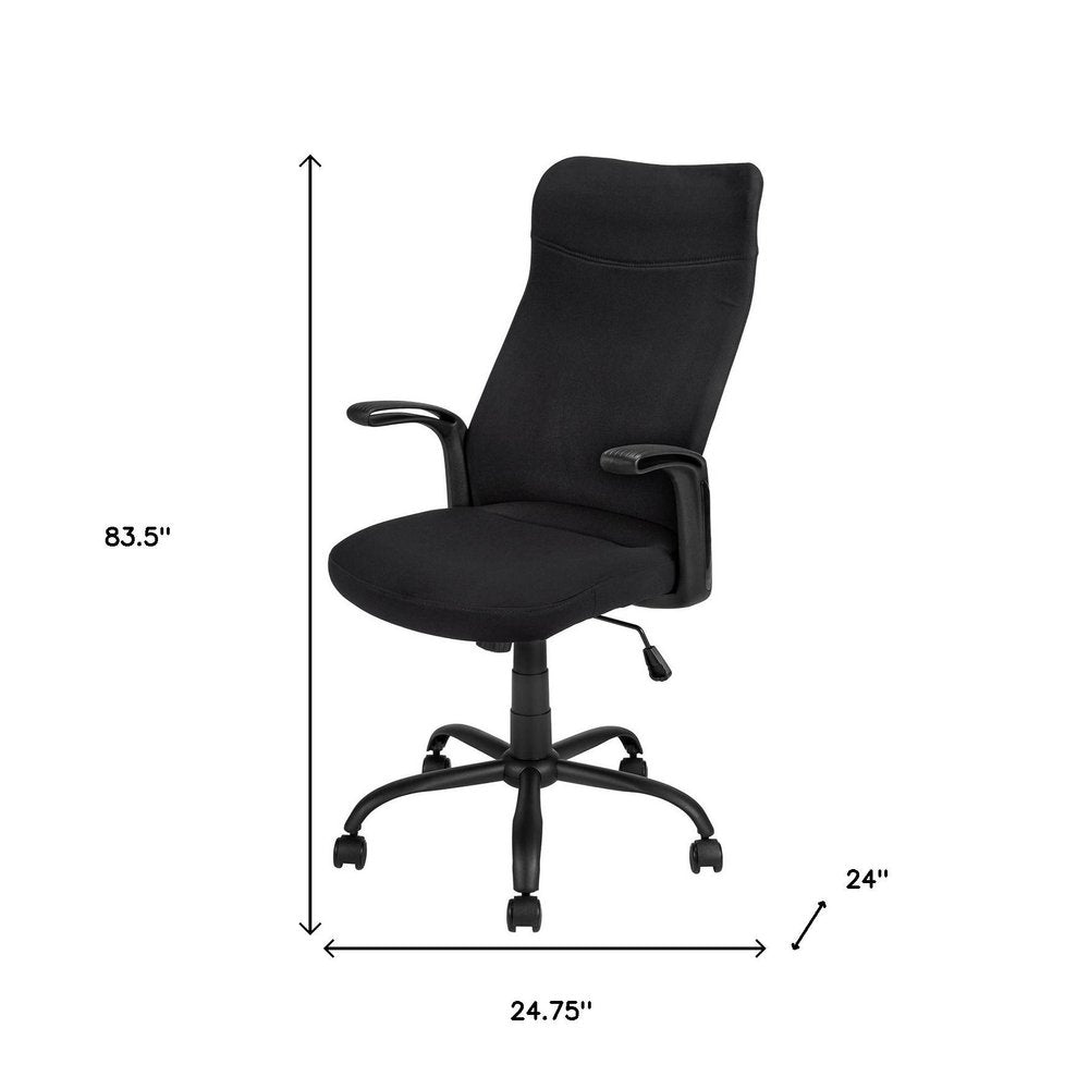 Black Adjustable Height Swivel Rolling Office Chair