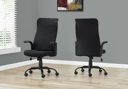 Black Adjustable Height Swivel Rolling Office Chair