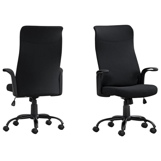 Black Adjustable Height Swivel Rolling Office Chair