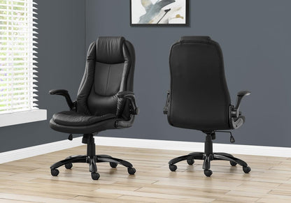 Black Adjustable Height Swivel Rolling Executive Office Chair