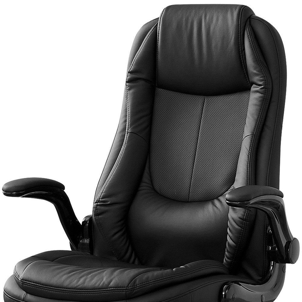 Black Adjustable Height Swivel Rolling Executive Office Chair