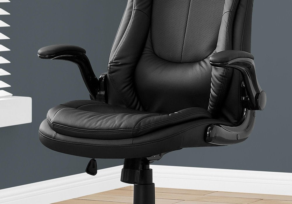 Black Adjustable Height Swivel Rolling Executive Office Chair