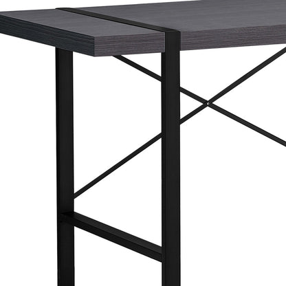 24" Gray and Black Computer Desk