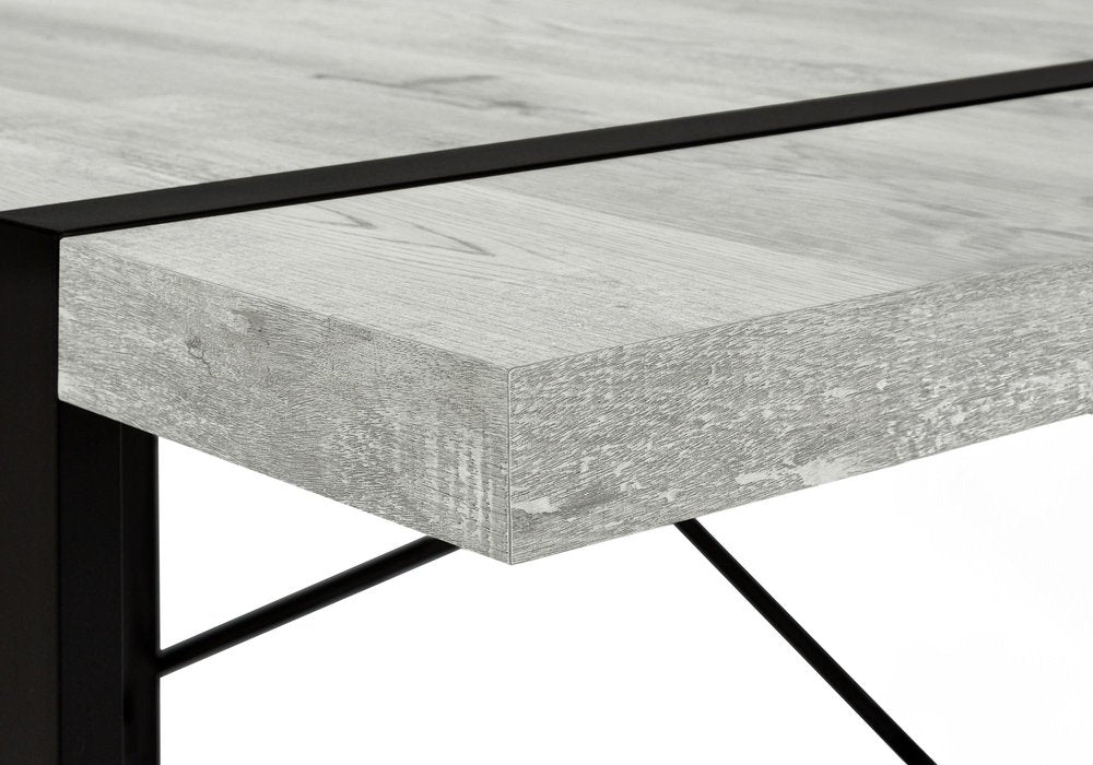 49" Gray and Black Computer Desk