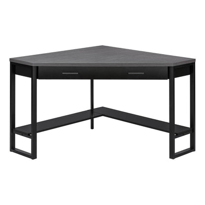 42" Gray and Black Corner Computer Desk