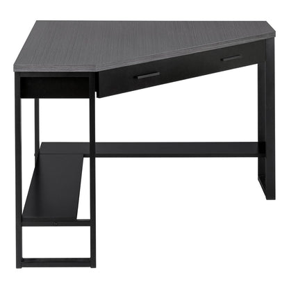 42" Gray and Black Corner Computer Desk