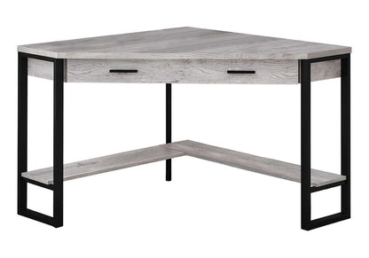 42" Gray and Black Corner Computer Desk