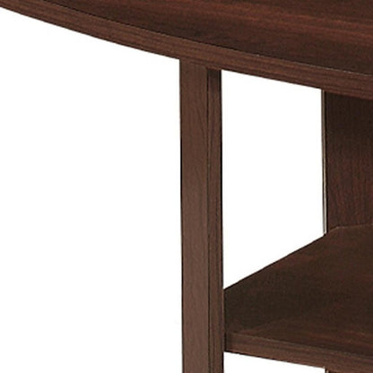 Set of Three 36" Dark Brown Coffee Table With Shelf