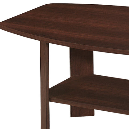 Set of Three 36" Dark Brown Coffee Table With Shelf