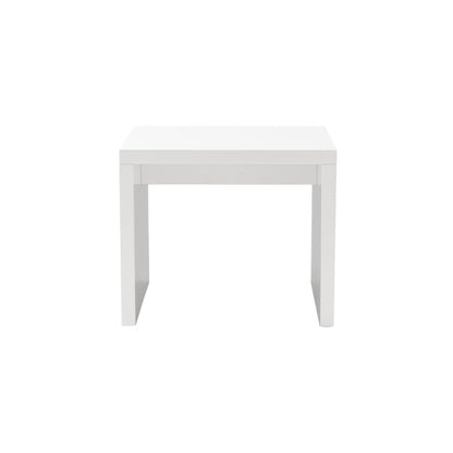 20" White Square End Table