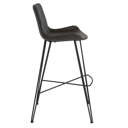 30" Gray Steel Bar Height Bar Chair