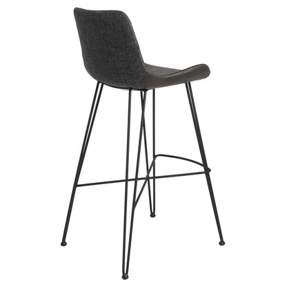 30" Gray Steel Bar Height Bar Chair