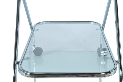 16.5" X 26.25" X 30.5" Chrome Xshape  Bar Cart