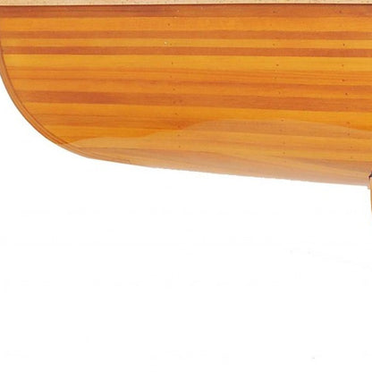 Natural Solid Wood and Glass Canoe Coffee Table