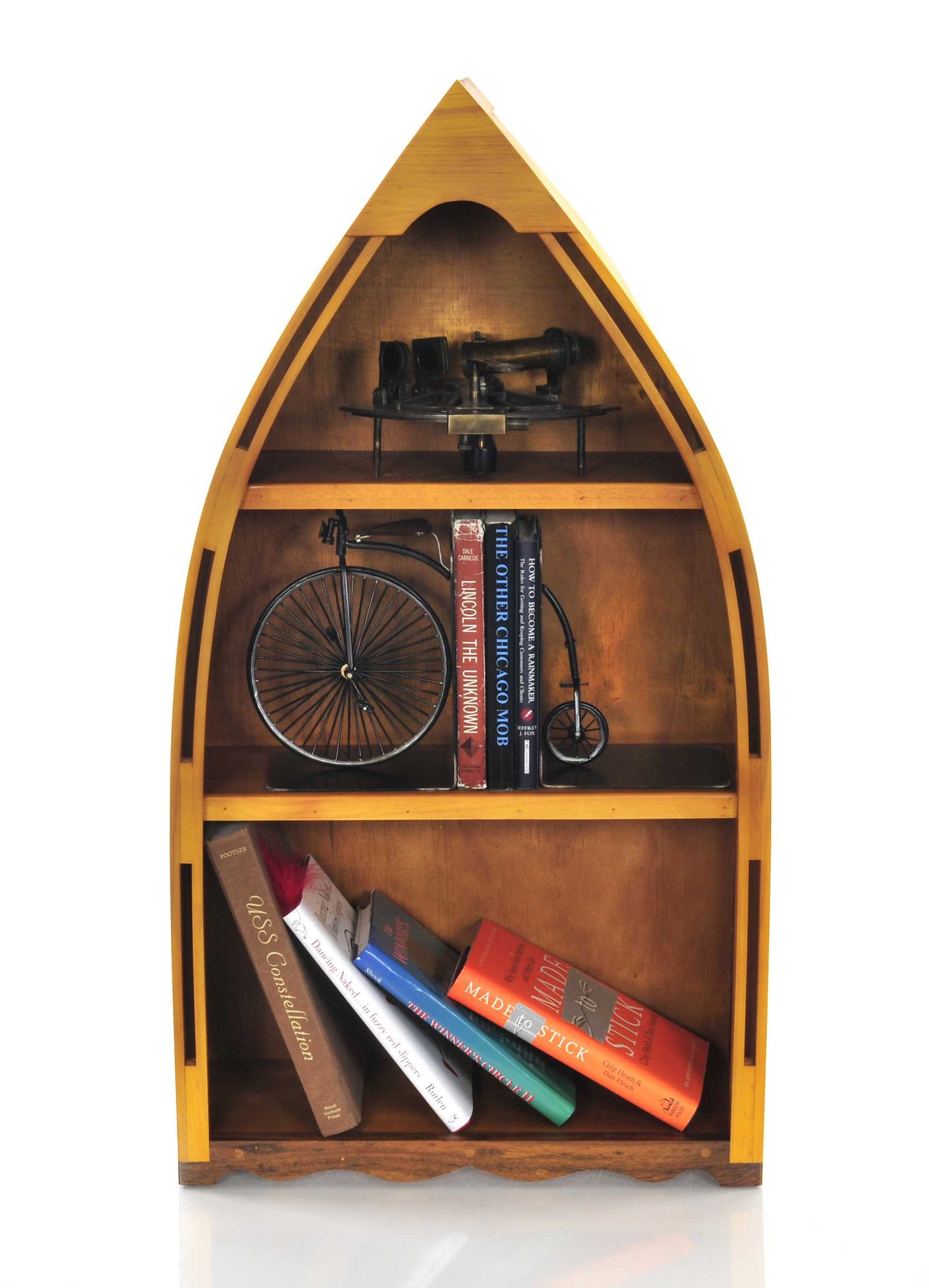 34" Wood Three Tier Boat Bookcase