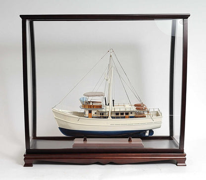 40" Dark Brown Wood and Solid Wood Square Display Cabinet