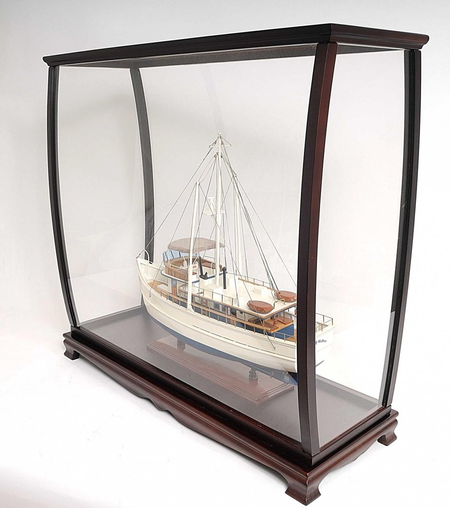 40" Dark Brown Wood and Solid Wood Square Display Cabinet