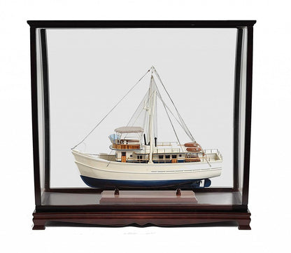 40" Dark Brown Wood and Solid Wood Square Display Cabinet