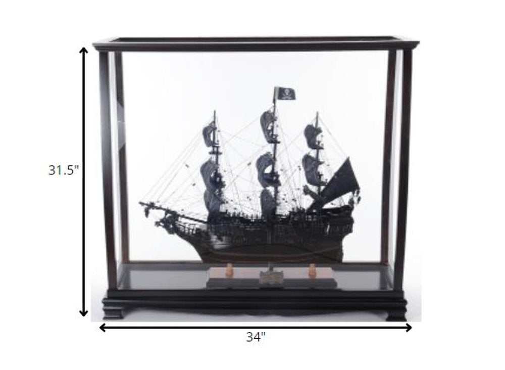 34" Black Glass Standard Display Stand