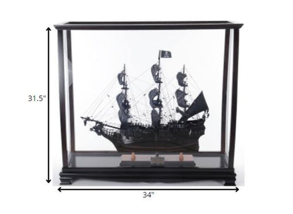 34" Black Glass Standard Display Stand