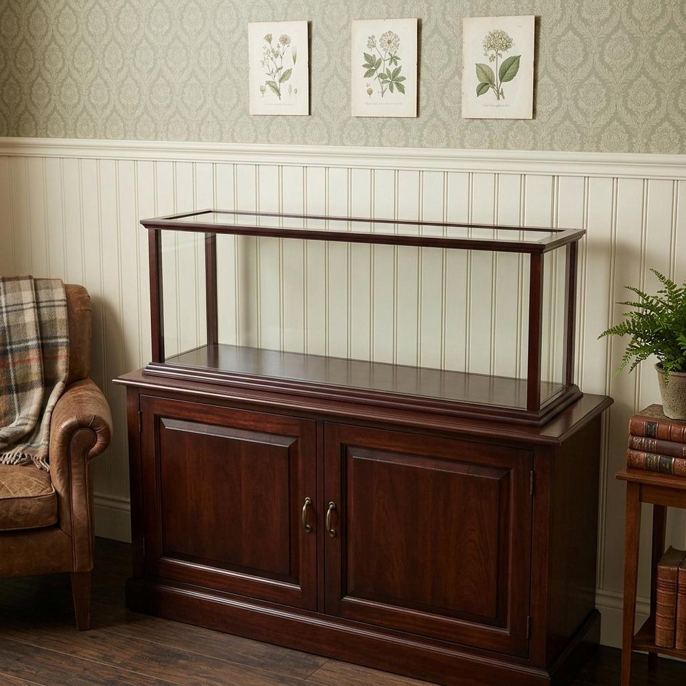 39" Dark Brown Glass Standard Display Stand