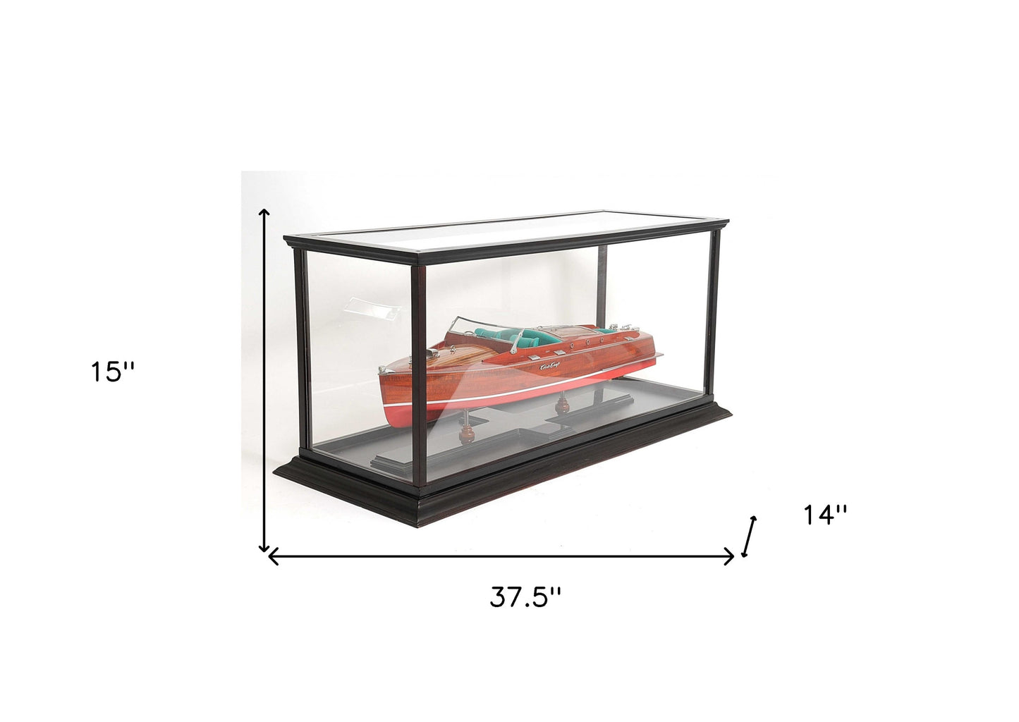 14" X 37.5" X 15" Display Case For Speed Boat