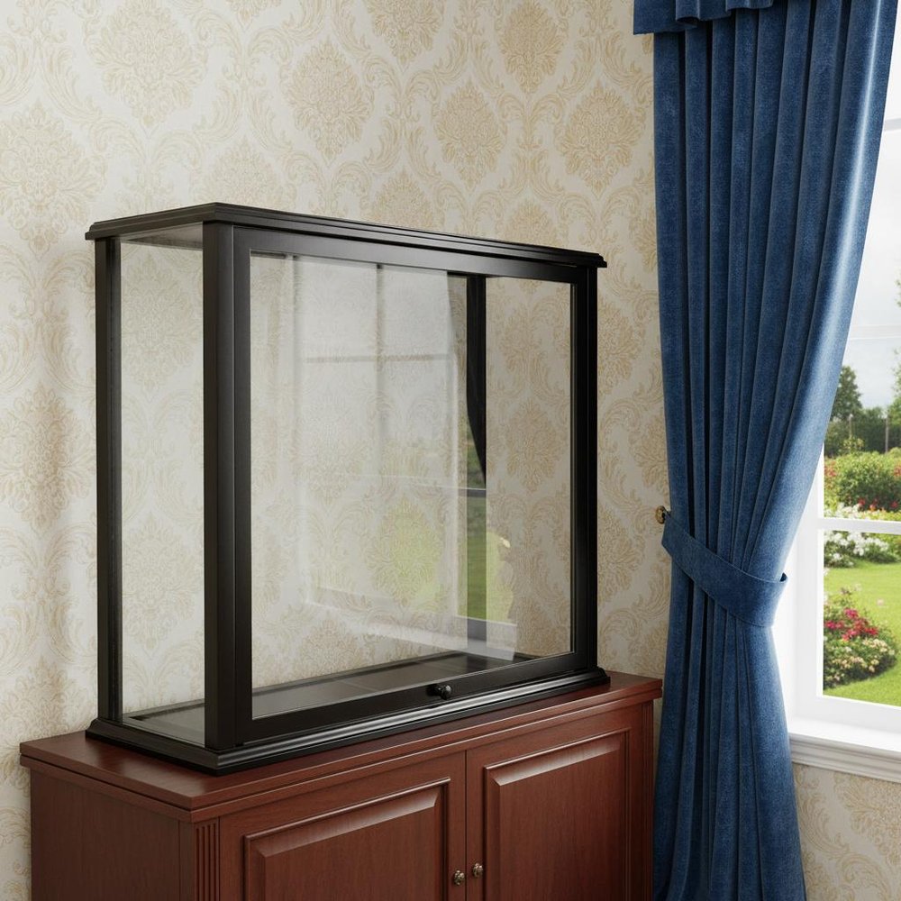 14" Black Glass Standard Display Stand
