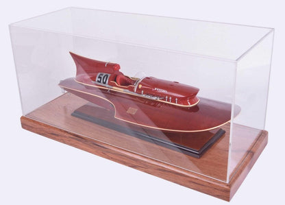 28" Wood Brown Glass Standard Display Stand