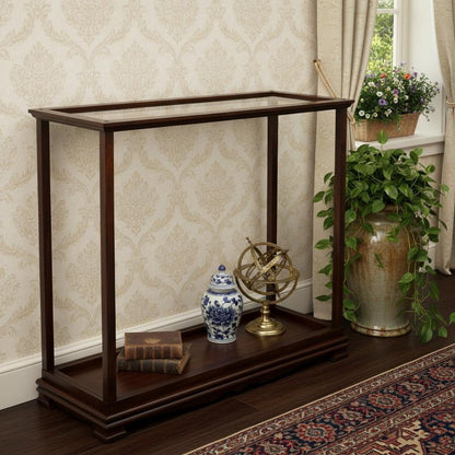 13" Dark Brown And Clear Glass Standard Display Stand