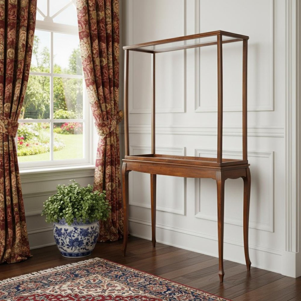 15" Brown And Clear Glass Standard Display Stand