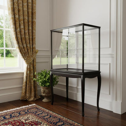 14" Black And Clear Glass Standard Display Stand