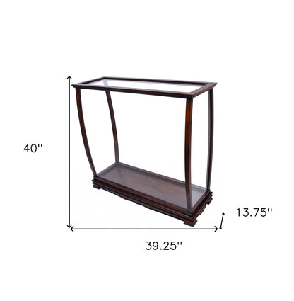 14" Silver And Clear Glass Standard Display Stand